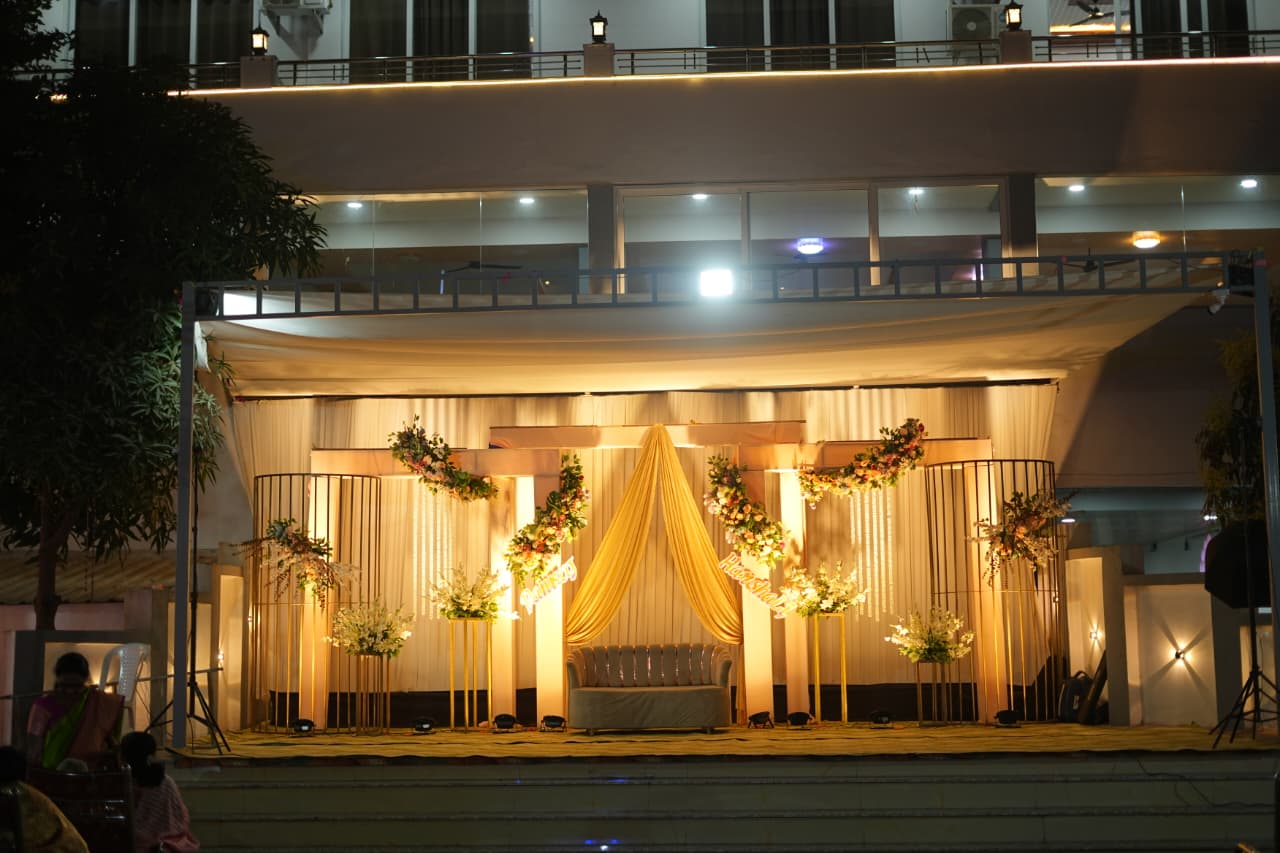 Wedding stage at night